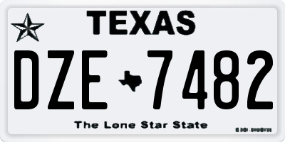 TX license plate DZE7482