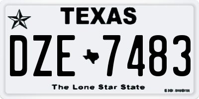 TX license plate DZE7483