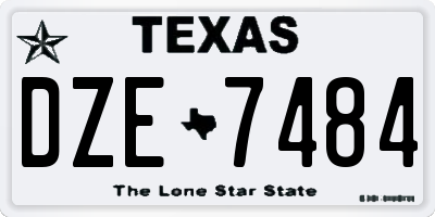 TX license plate DZE7484