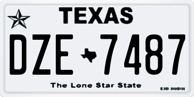 TX license plate DZE7487