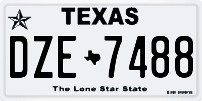 TX license plate DZE7488