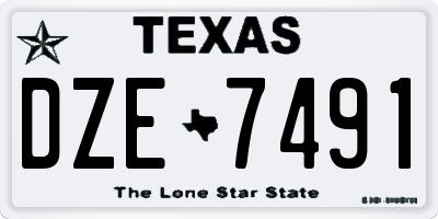 TX license plate DZE7491