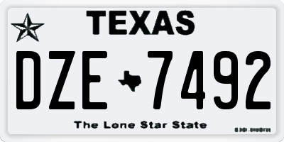 TX license plate DZE7492