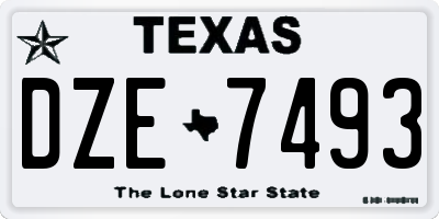 TX license plate DZE7493
