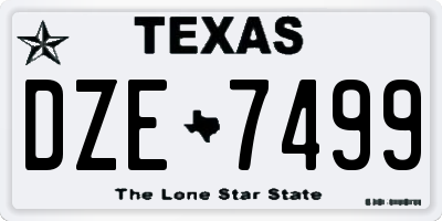 TX license plate DZE7499