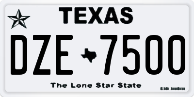 TX license plate DZE7500