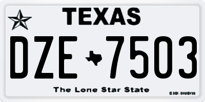 TX license plate DZE7503