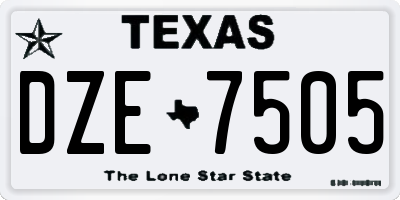 TX license plate DZE7505