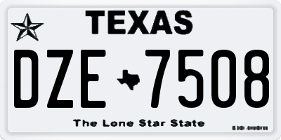 TX license plate DZE7508