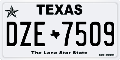 TX license plate DZE7509
