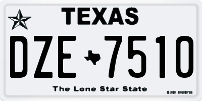 TX license plate DZE7510
