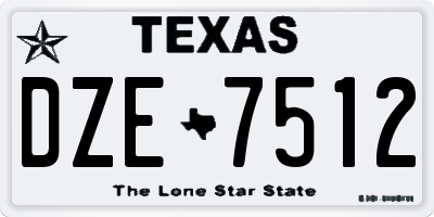 TX license plate DZE7512