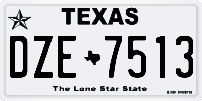 TX license plate DZE7513