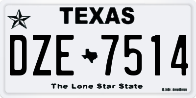 TX license plate DZE7514
