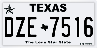 TX license plate DZE7516
