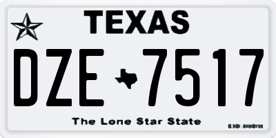 TX license plate DZE7517