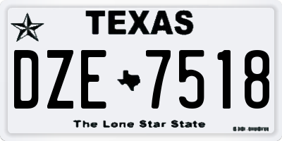 TX license plate DZE7518
