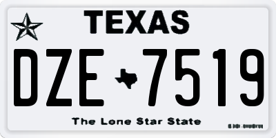 TX license plate DZE7519
