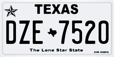 TX license plate DZE7520