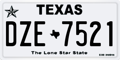 TX license plate DZE7521