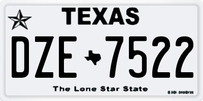 TX license plate DZE7522