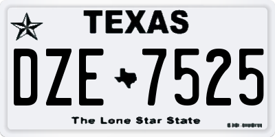 TX license plate DZE7525