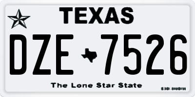 TX license plate DZE7526
