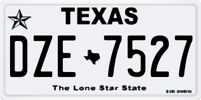 TX license plate DZE7527