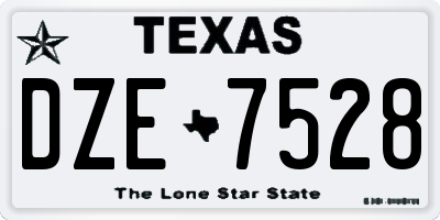 TX license plate DZE7528