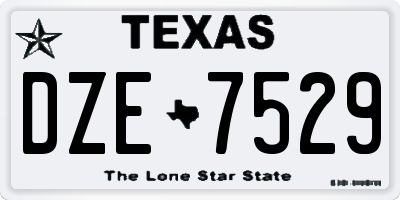TX license plate DZE7529