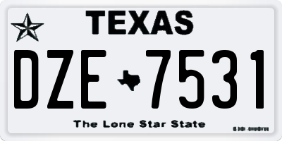 TX license plate DZE7531