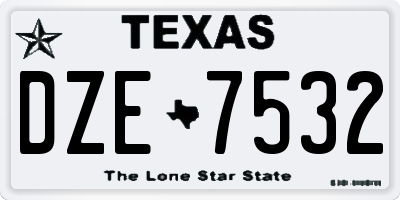 TX license plate DZE7532