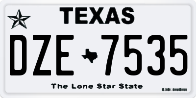 TX license plate DZE7535