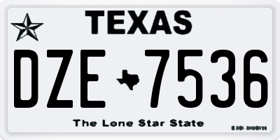 TX license plate DZE7536