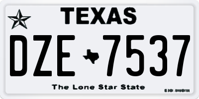 TX license plate DZE7537