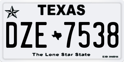 TX license plate DZE7538
