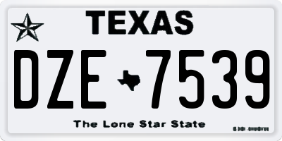 TX license plate DZE7539