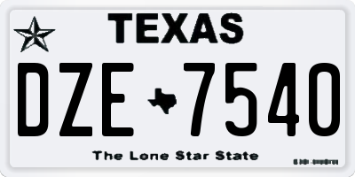 TX license plate DZE7540