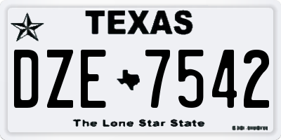 TX license plate DZE7542