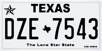 TX license plate DZE7543