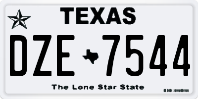 TX license plate DZE7544