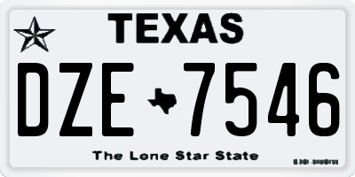 TX license plate DZE7546