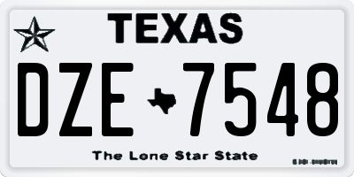 TX license plate DZE7548