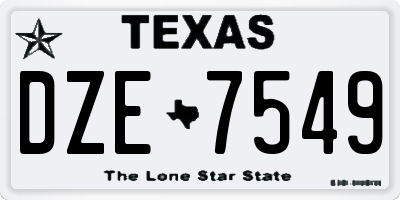 TX license plate DZE7549