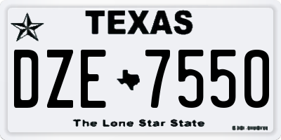 TX license plate DZE7550