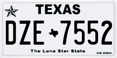 TX license plate DZE7552
