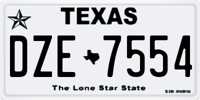 TX license plate DZE7554