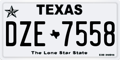 TX license plate DZE7558