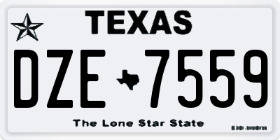 TX license plate DZE7559