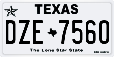 TX license plate DZE7560